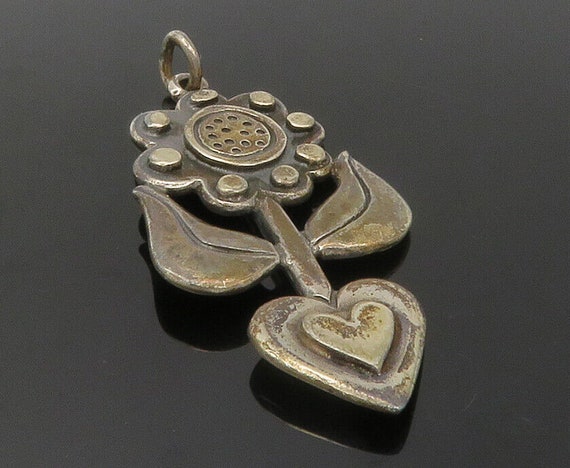 JAMES AVERY 925 Sterling Silver Vintage Love Heart Flower Pendant