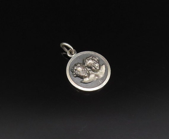 925 Sterling Silver - Vintage 3D Angelic Baby Hea… - image 2