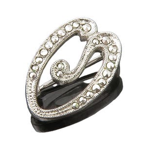 925 Sterling Silver Vintage Sparkling Open Swirl Petite Brooch Pin BP5536