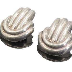 925 Sterling Silver Vintage Hollow Fluted Non Pierce Drop Earrings EG4440