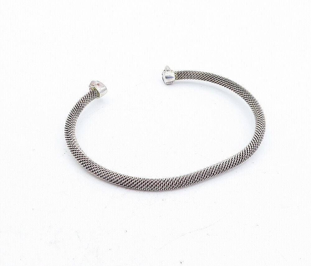 925 Sterling Silver Vintage Petite Boy & Girl End Detail Cuff 925 Sterling Silver Vintage Petite Boy & Girl End Detail Cuff
