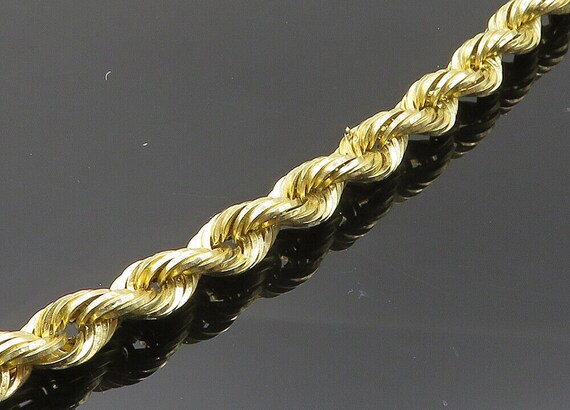 14K GOLD - Vintage Shiny Rope Twist Minimalist Ch… - image 3