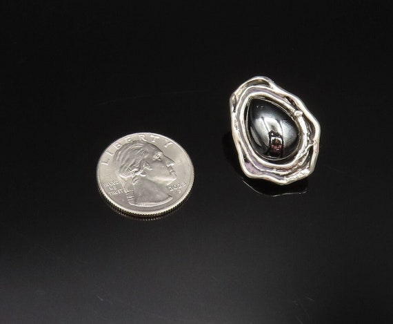 925 Sterling Silver - Vintage Modernist Hematite … - image 9