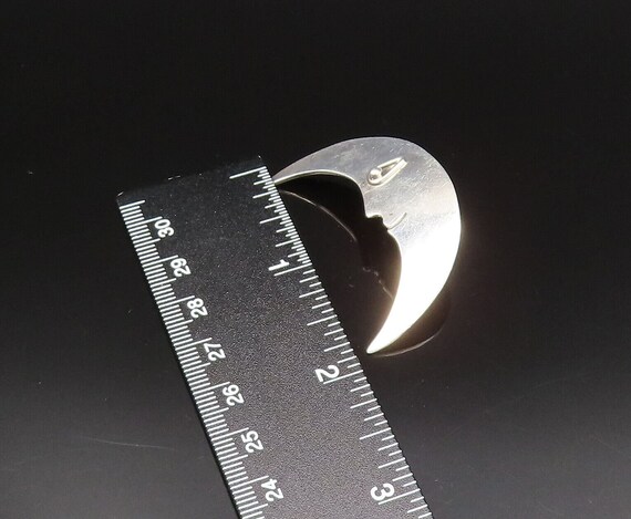 MEXICO 925 Silver - Vintage Shiny Crescent Moon F… - image 6