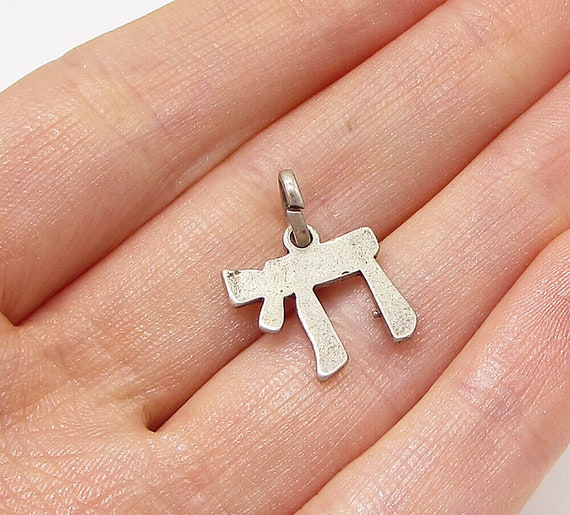 925 Sterling Silver - Vintage Smooth Chay Charm P… - image 1