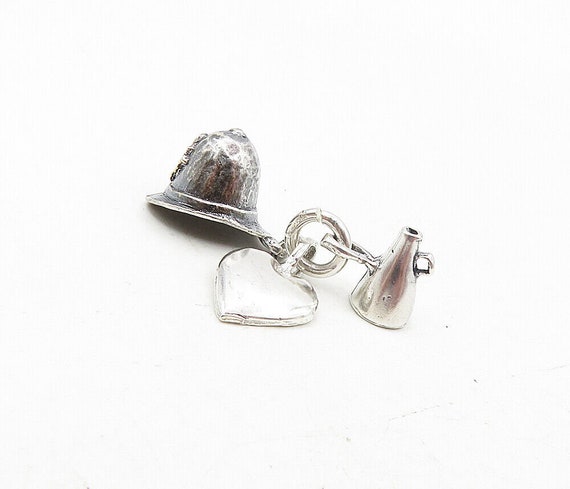 925 Sterling Silver - Vintage Shiny Love Heart Fi… - image 2