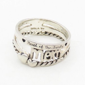 925 LA Sterling Silver Vintage Shiny Mom Love Twist Band Ring Sz 7 RG19784