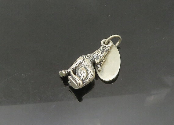 925 Sterling Silver - Vintage Howling Wolf Yellow… - image 3