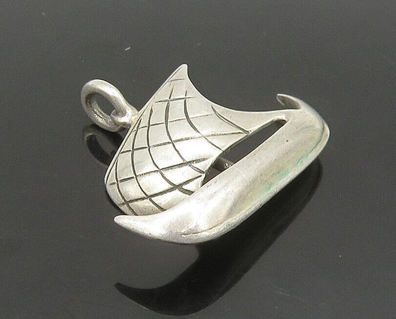 925 Sterling Silver - Vintage Petite Sailboat Nau… - image 1