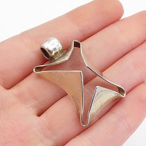 925 Sterling Silver Vintage Shiny Modernist Designed Dome Pendant PT3751