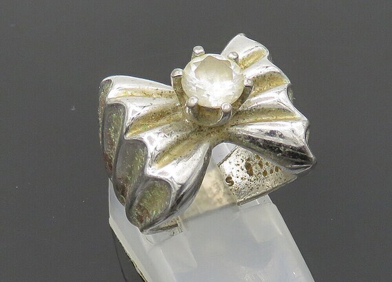925 Sterling Silver - Vintage Cubic Zirconia Flut… - image 4