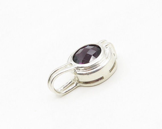 925 Sterling Silver - Faceted Amethyst Shiny Roun… - image 3