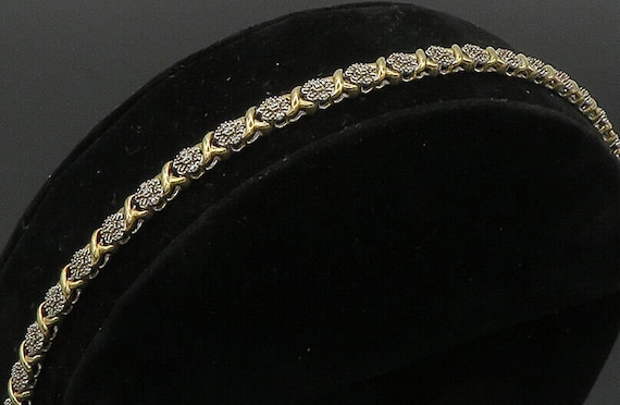 925 Sterling Silver - Vintage Genuine Diamonds Tw… - image 1