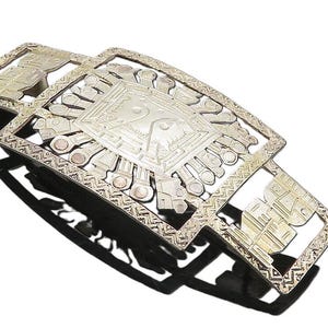 925 Sterling Silver Vintage Antique Traditional Statues Brooch Pin BP3088