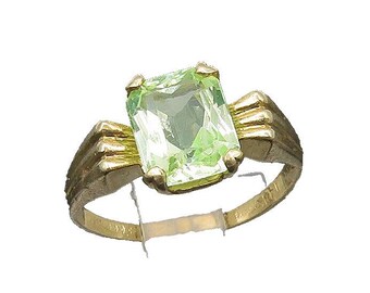 14K GOLD Vintage Victorian Prong Set Spinel Fluted Ring Sz 5 GR371