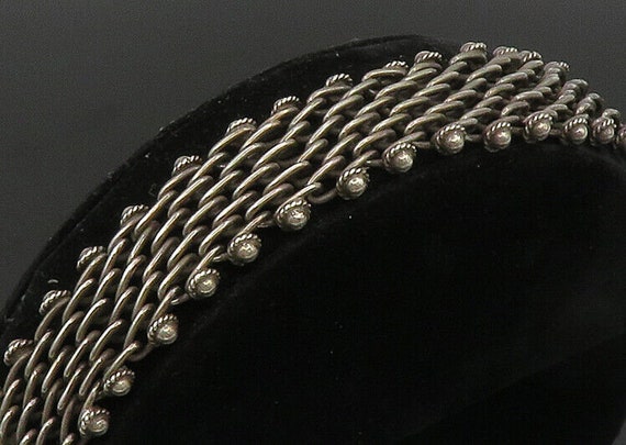 925 Sterling Silver - Vintage Twisted Rope & Bead… - image 1