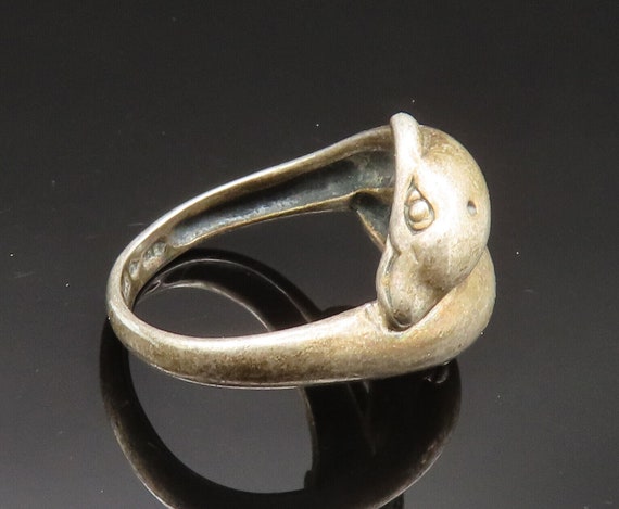 925 Sterling Silver - Vintage Double Dolphin Bypa… - image 4