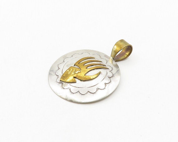 NAVAJO 925 Silver & 12K GOLD - Vintage Shiny Two … - image 2