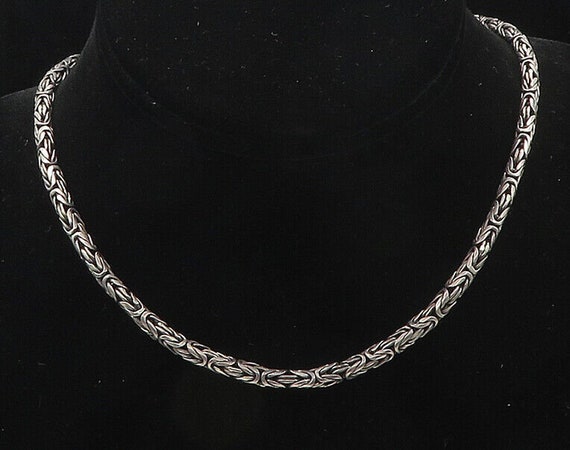 925 Sterling Silver - Vintage Dark Tone Byzantine… - image 1