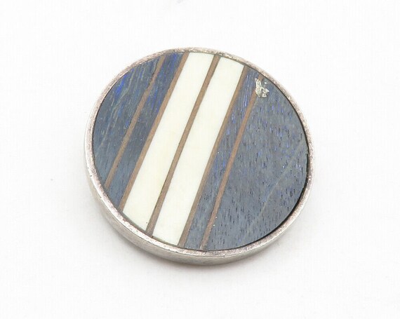 925 Sterling Silver - Vintage Striped Pattern Woo… - image 2