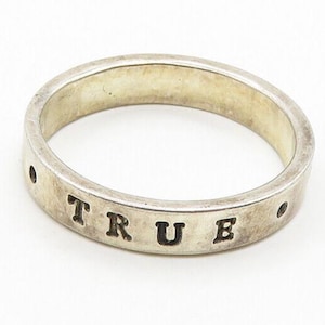 BSD 925 sterlingzilver Vintage True Love Waits Purity bandring Sz 8 RG19780