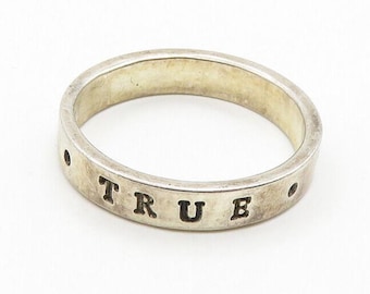BSD 925 Sterling Silver Vintage True Love Waits Purity Band Ring Sz 8 RG19780