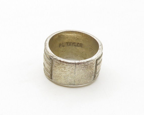 P. TAYLOR NAVAJO 925 Silver - Vintage Ribbed Deta… - image 4