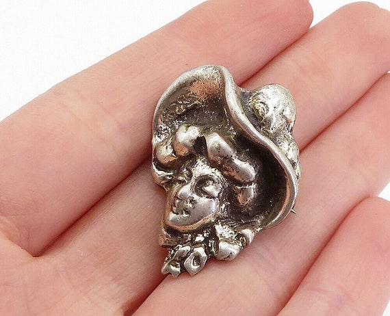 925 Sterling Silver - Vintage Antique Sculpted Wo… - image 1