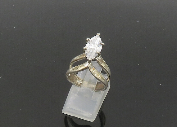 925 Silver - Vintage Marquise Cut Cubic Zirconia … - image 7