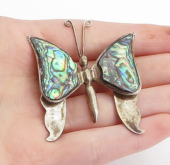 MEXICO 925 Sterling Silver - Vintage Abalone Shel… - image 1