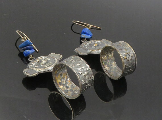 925 Silver - Vintage Lapis Lazuli Traditional Fac… - image 1