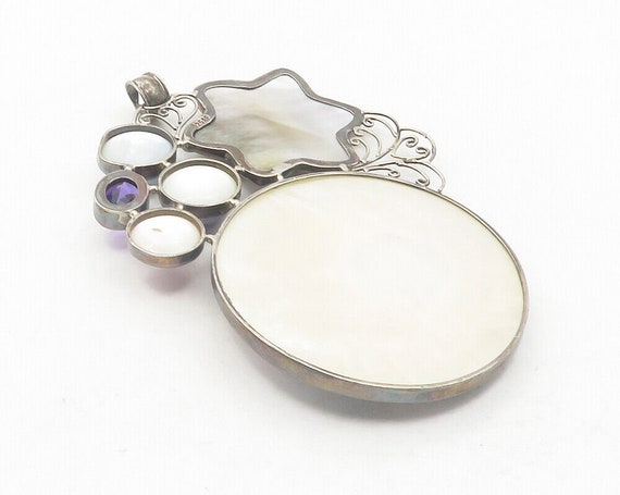 925 Sterling Silver - Vintage Mother Of Pearl & P… - image 4