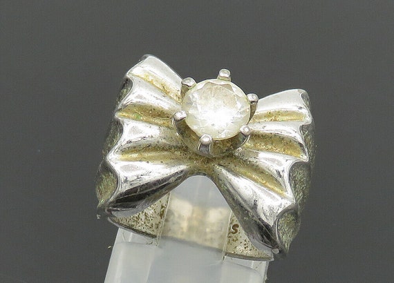 925 Sterling Silver - Vintage Cubic Zirconia Flut… - image 3