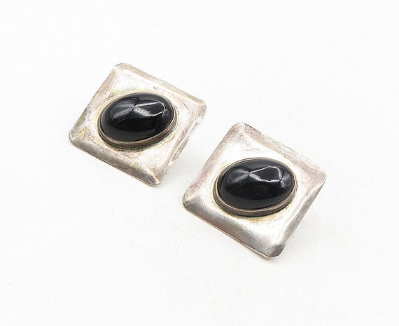 Vintage Signed Sterling Louis Booth Handmade Black Onyx Stone