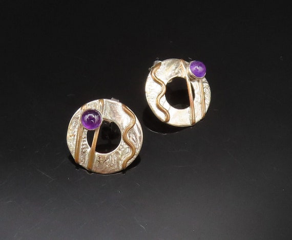925 Sterling Silver - Vintage Two Tone Open Disc … - image 2