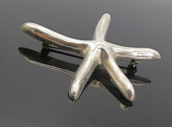 925 Sterling Silver - Vintage Shiny Smooth Star F… - image 1