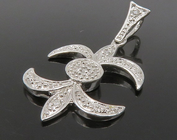 925 Sterling Silver - Genuine Diamonds Shiny Drop… - image 1