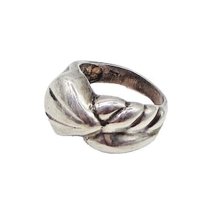 925 Sterling Silver Vintage Modernist Band Ring Sz 7 RG3095