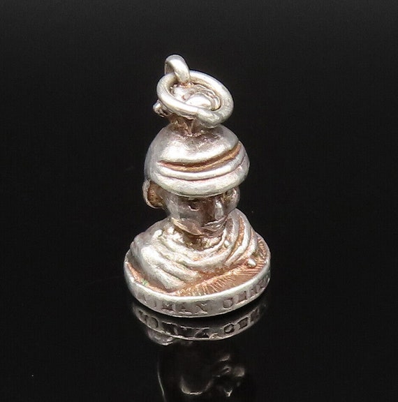 925 Sterling Silver - Vintage Man With Aviator Hat