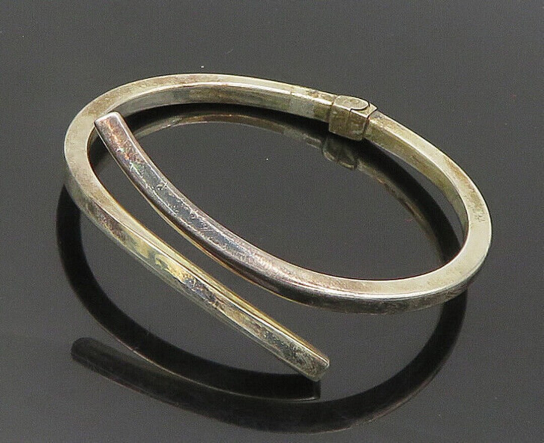 thumbnail image 2 of Ace Jewellery 925 Sterling Silver Russian Style Bangle – 33g, 8.5" D-Shape, Hallmarked UK 2 of 5