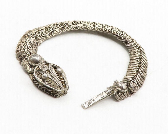 925 Sterling Silver - Vintage Antique Spiral Swir… - image 5