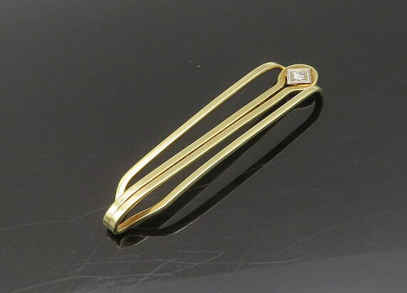 14K GOLD - Vintage Genuine Diamond Shiny Smooth T… - image 4