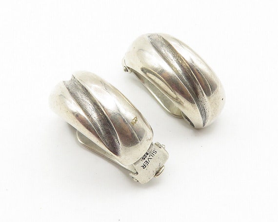 925 Sterling Silver - Vintage Shiny Curved Smooth… - image 3