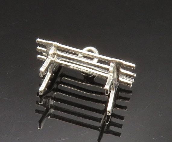 925 Sterling Silver - Vintage Open Park Bench Cha… - image 5
