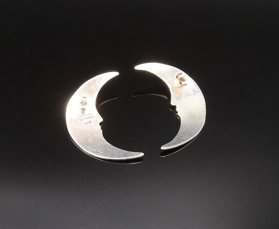 MEXICO 925 Silver - Vintage Shiny Crescent Moon F… - image 5