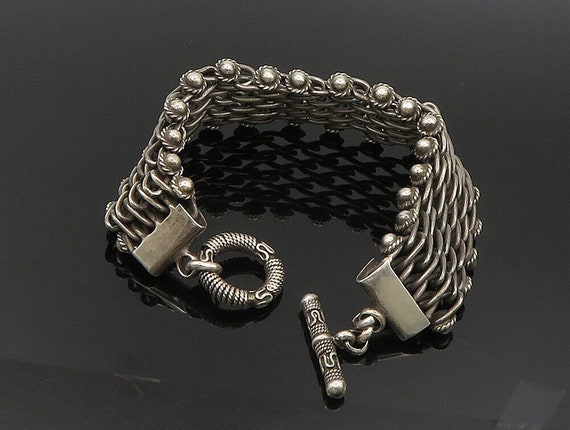 925 Sterling Silver - Vintage Twisted Rope & Bead… - image 6