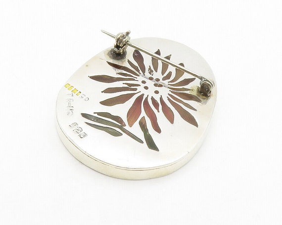 MEXICO 925 Sterling Silver - Vintage Shiny Flower… - image 4
