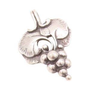 925 Sterling Silver Vintage Pendant GEORG JENSEN DENMARK Bunch Of Grapes PT24191