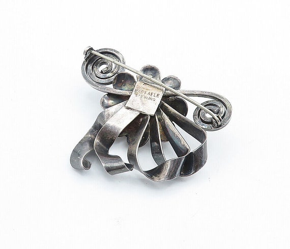 RAFFAELE 925 Silver - Vintage Oxidized Flower Rib… - image 4