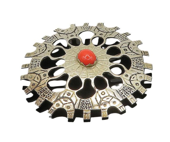 1960s Ecuador 900 Silver Brooch Pin Pendant - Etsy